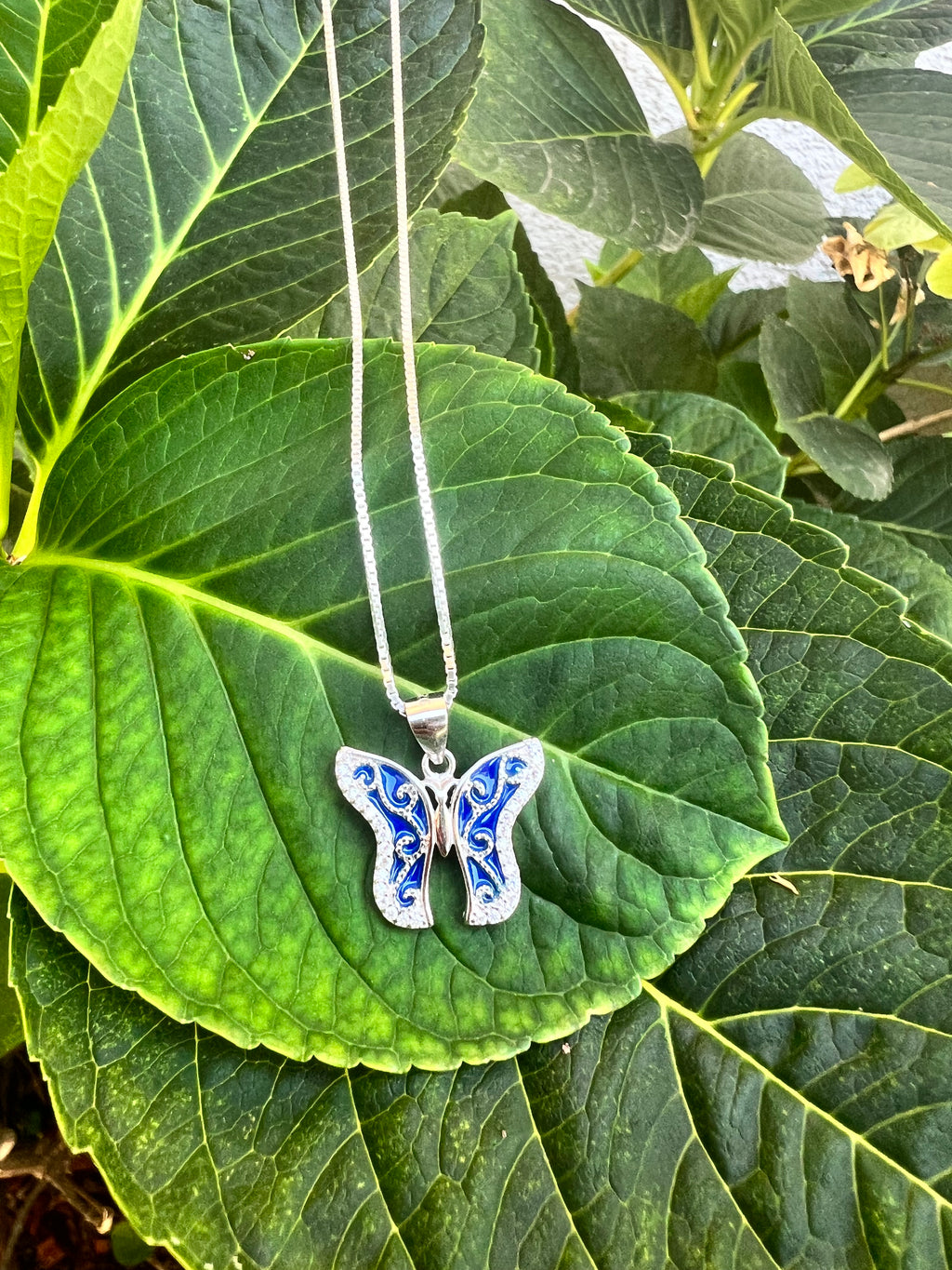 Blue Butterfly Necklace