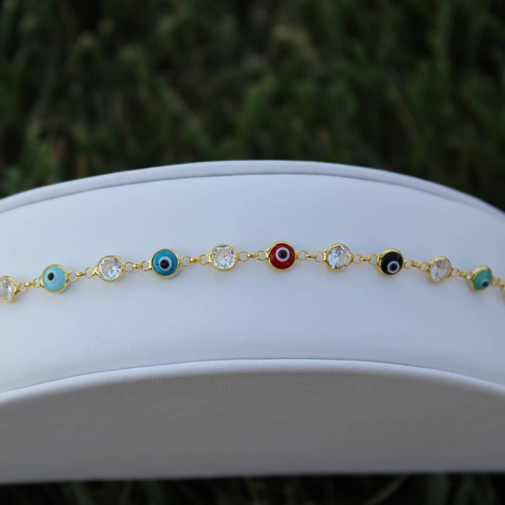 925 Silver gold plated Eye Bracelet