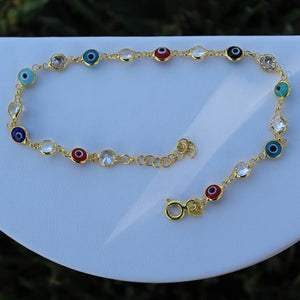 925 Silver gold plated Eye Bracelet