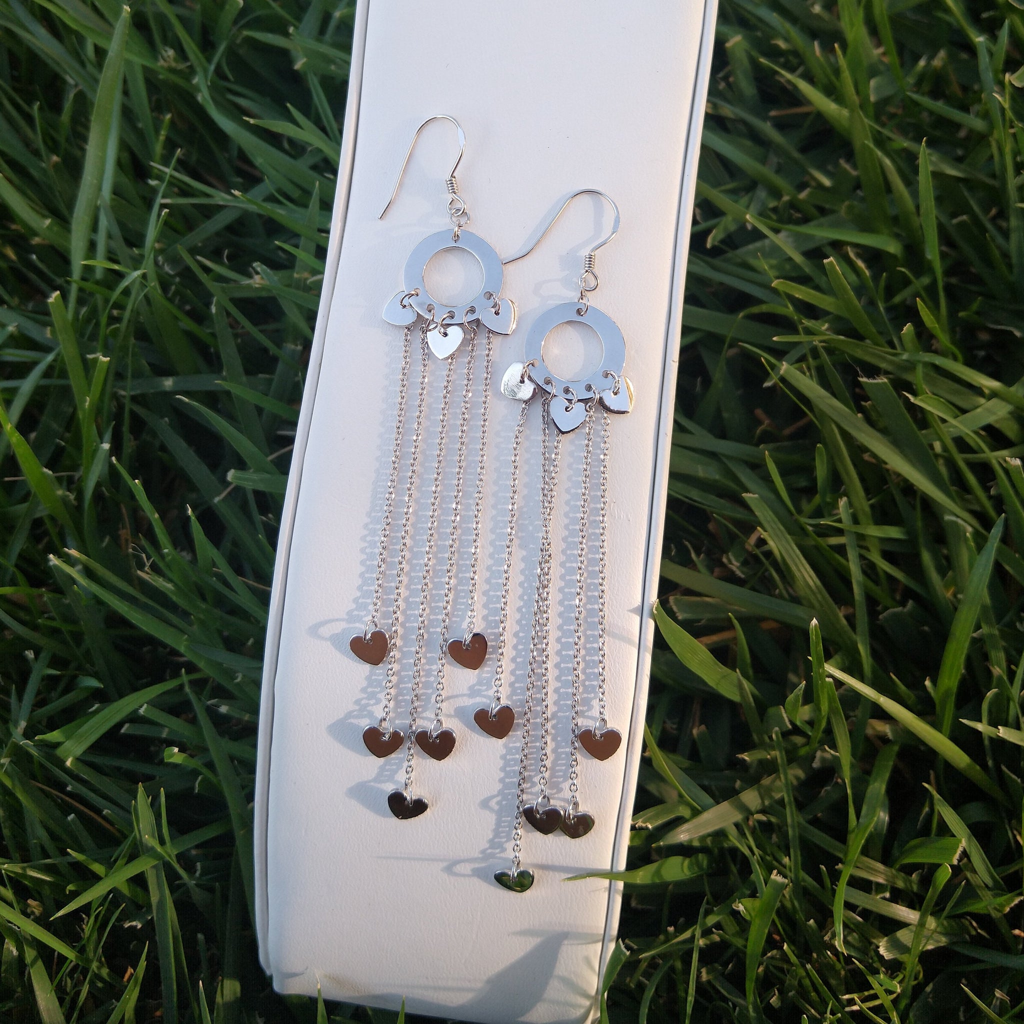 Long Heart Earrings