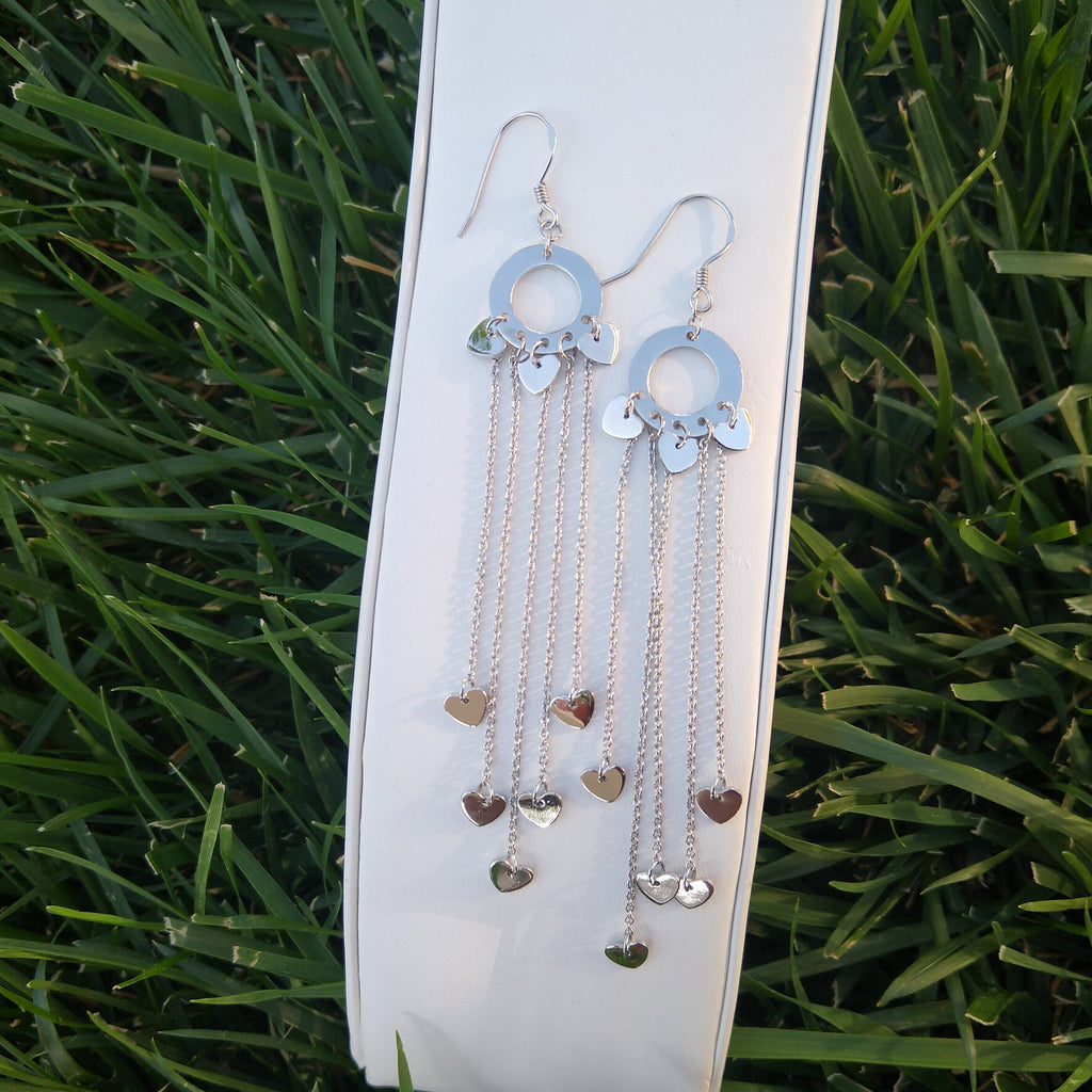 Long Heart Earrings