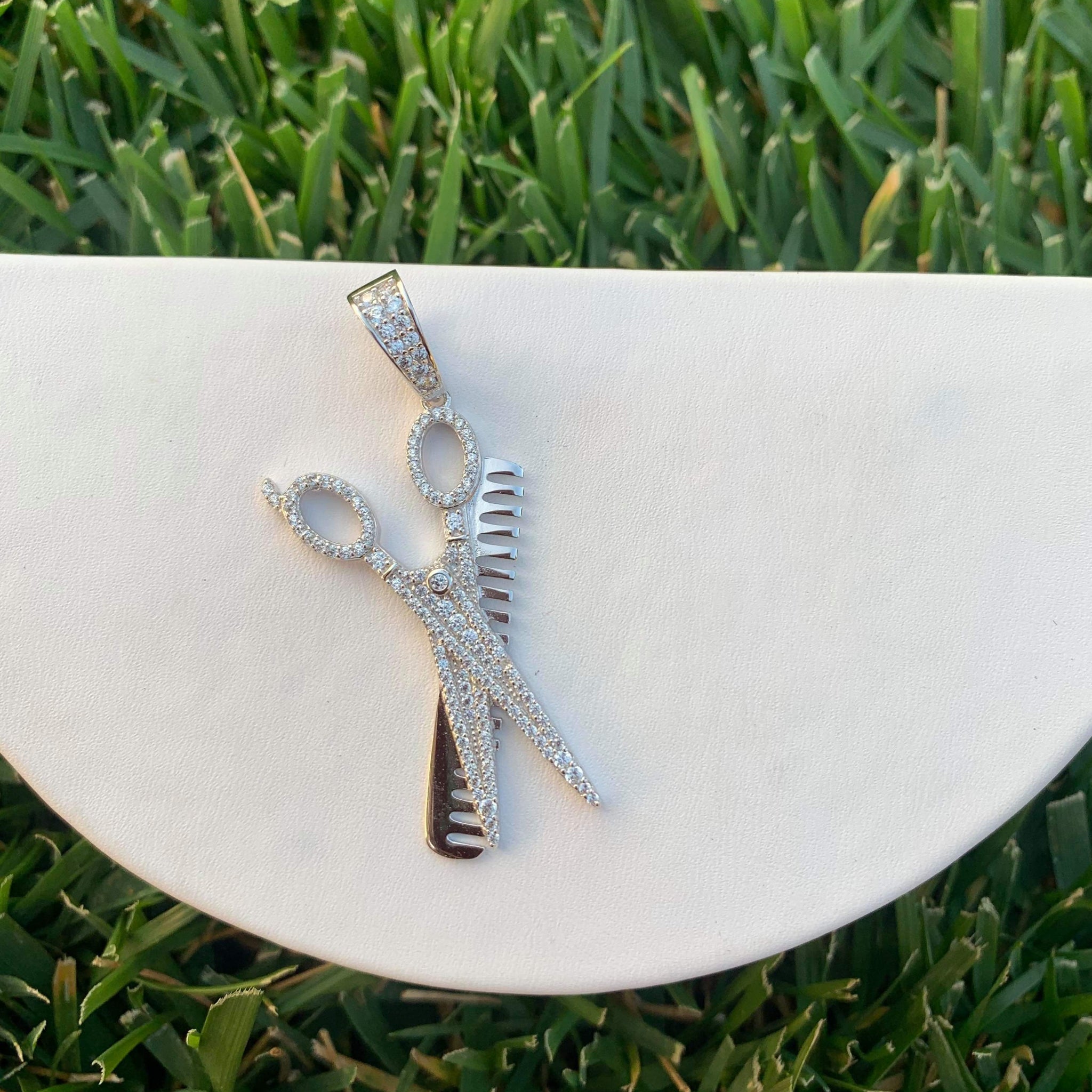 Scissors and Comb Pendant